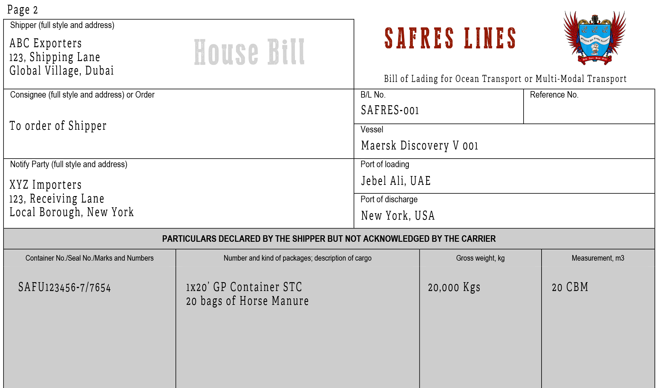 Sự khác biệt giữa Master Bill và House Bill trong vận tải biển